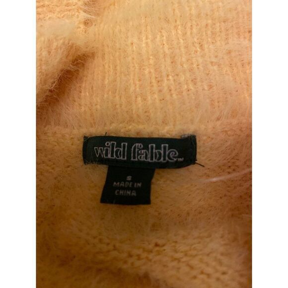 NWT Wild Fable, women’s pale orange soft long sleeve collared cropped sweater sm - Picture 8 of 9